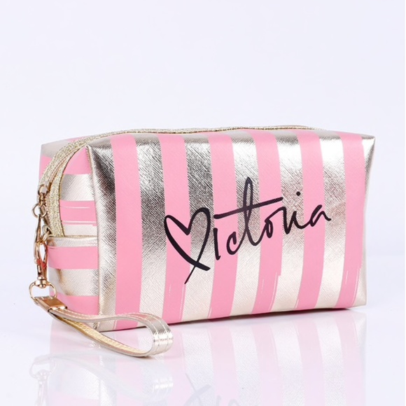 Handbags - New Pink & Gold Makeup Clutch Bag